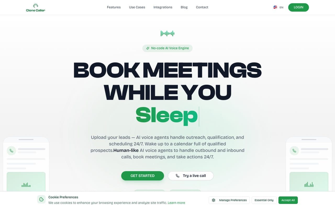 Clone Caller — AI Voice Agents / Sales