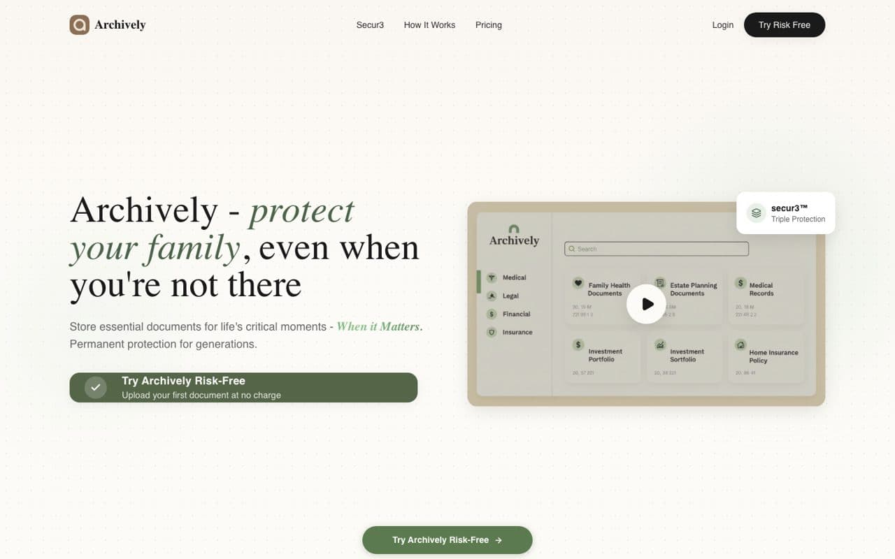 Archively — Digital Legacy / Security