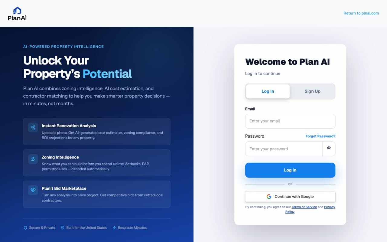 Plan AI — Real Estate / PropTech
